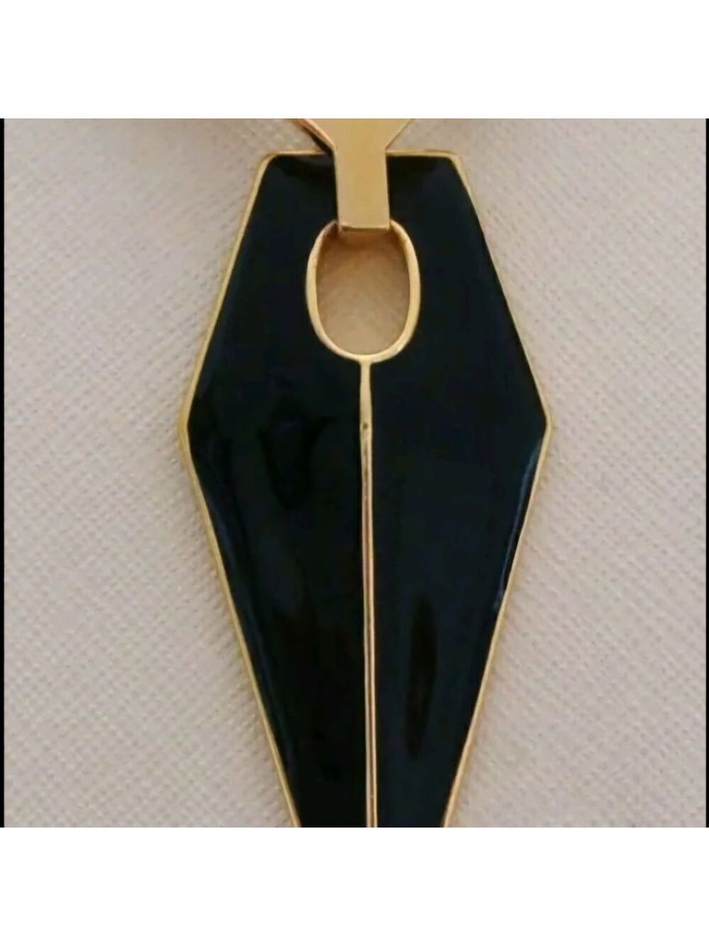 Rebecca Minkoff Gold-Tone And Black Enamel Blade Necklace - Picture 7 of 13